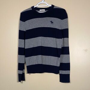 Abercrombie & Fitch Muscle Navy and Gray Sweater S Cotton Wool Cashmere
